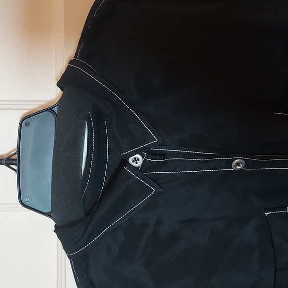 Anthropologie By Anthropologie Women's Black Seamed Buttondown Top Size XL - Picture 6 of 16